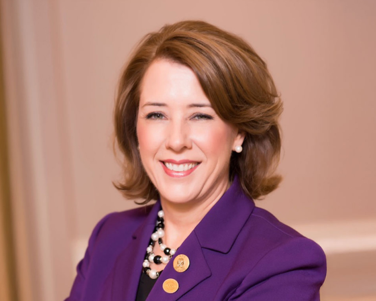 Jean Pickett in a purple blazer