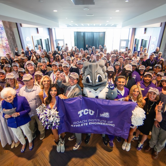 Forum attendees at the announcement of the Roach Institute of Athlete Engineering