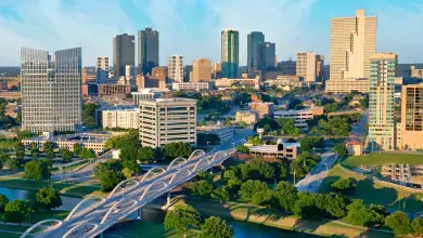 Wide shot of downtown Fort Worth