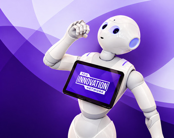 robot with touch screen on chest